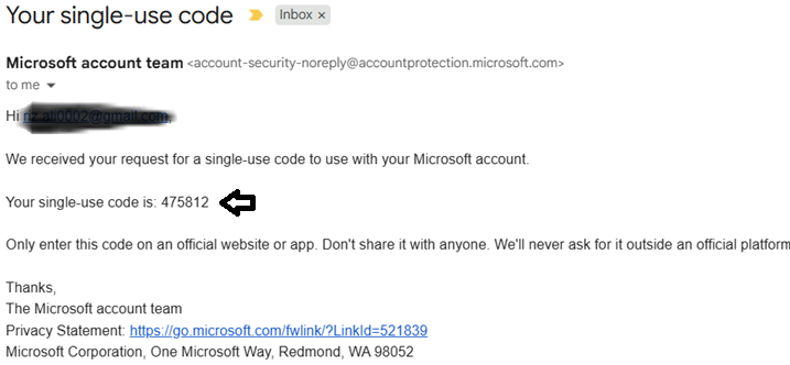 Verify through your email